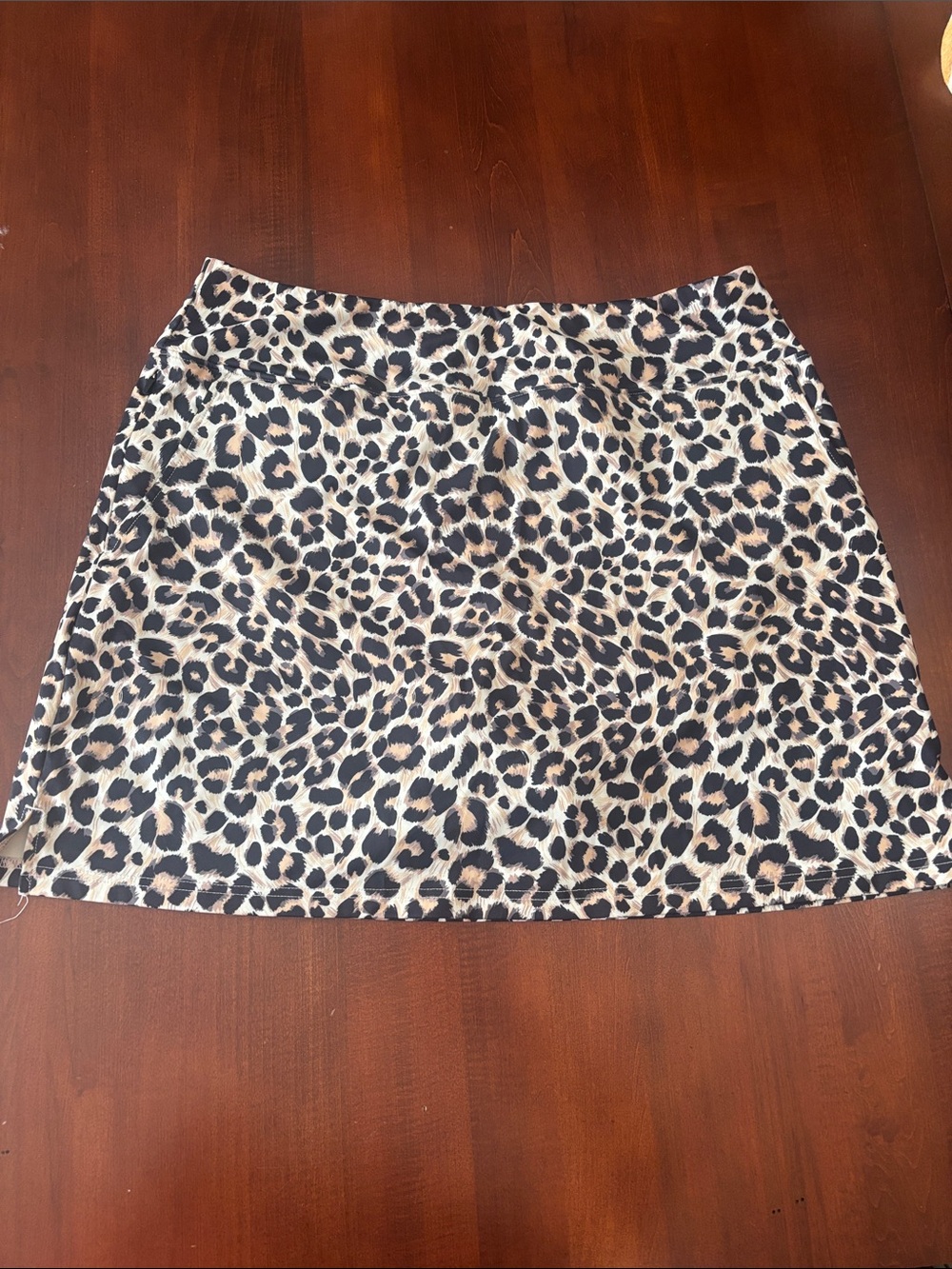 Leopard Print A-Line Women's Skort - Beige Black